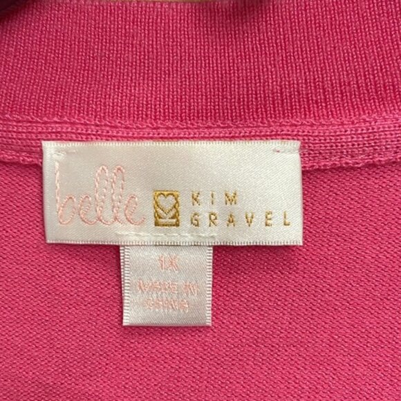 QVC KIM GRAVEL OPEN FRONT KNIT CARDIGAN BRIGHT PINK WOMENS 1X PLUS SIZE POCKETS - Picture 3 of 8